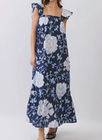 Chinoiserie Vines Maxi Dress