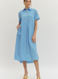 Skyline Button Midi Dress