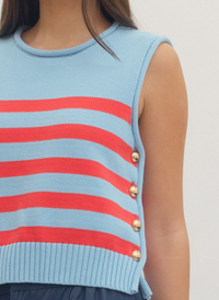 Harbor Breeze Stripe Button Sweater