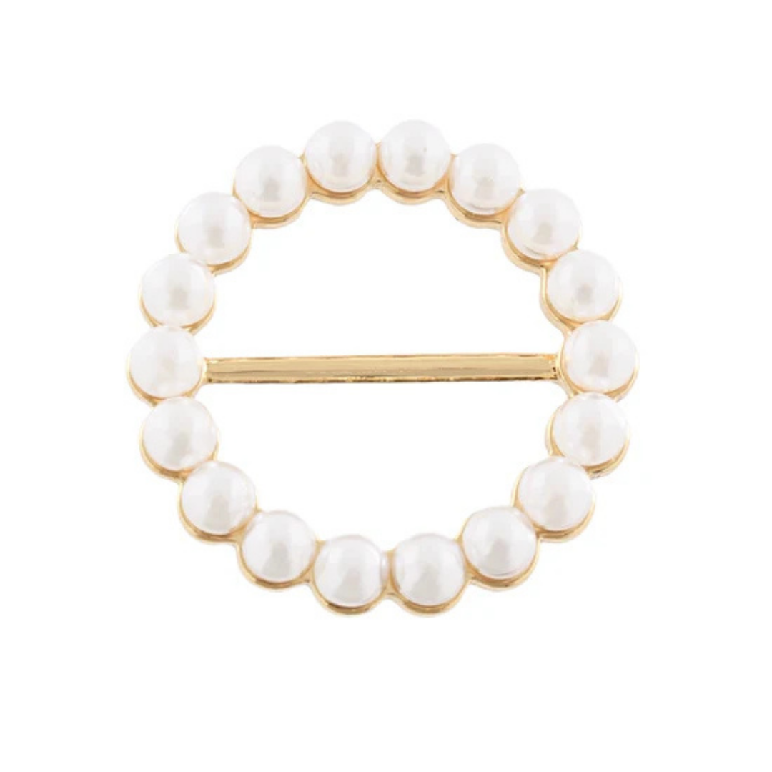 Pave Pearl Circle Scarf Ring