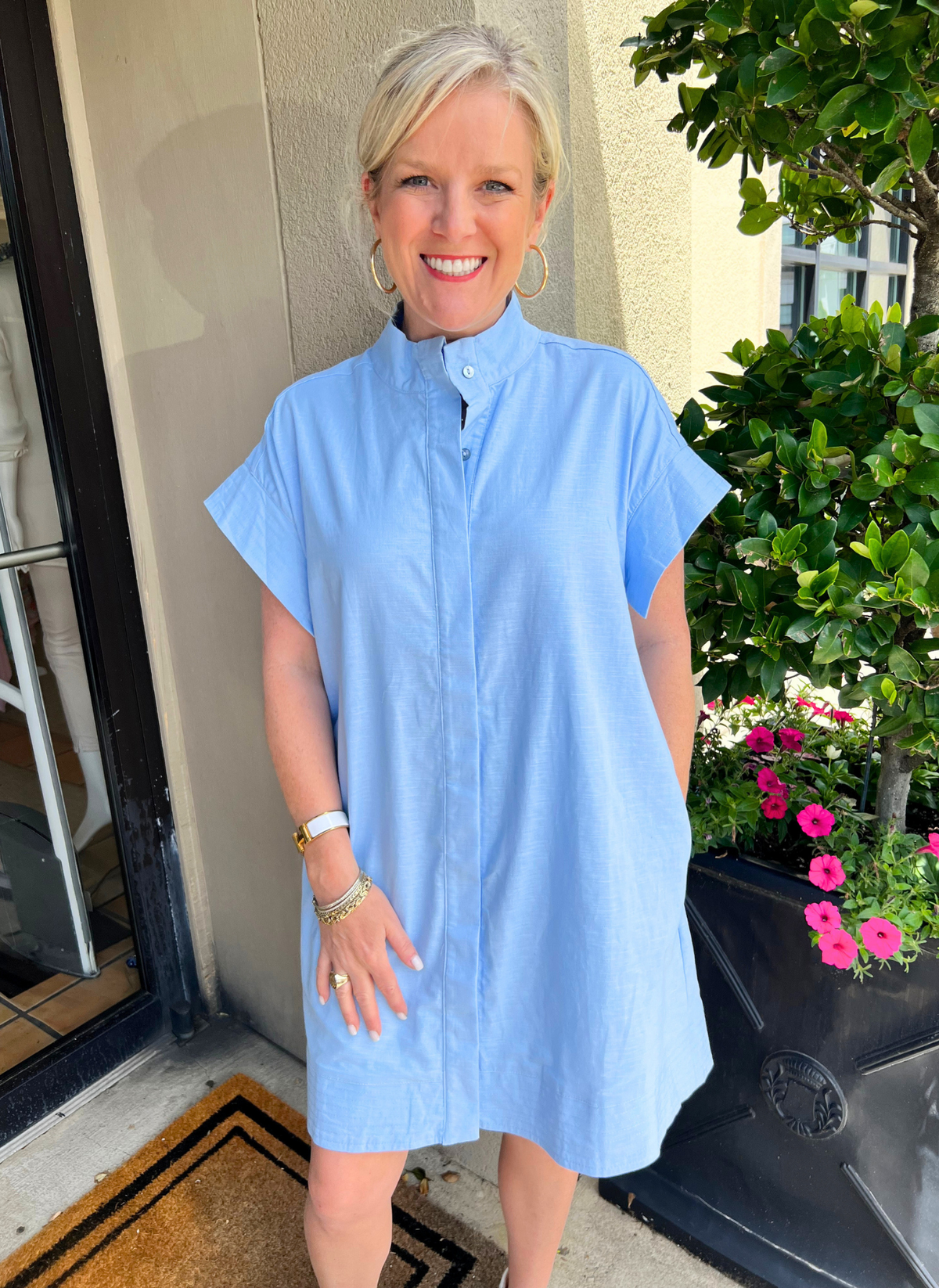 Misty Stitched Shirt Dress