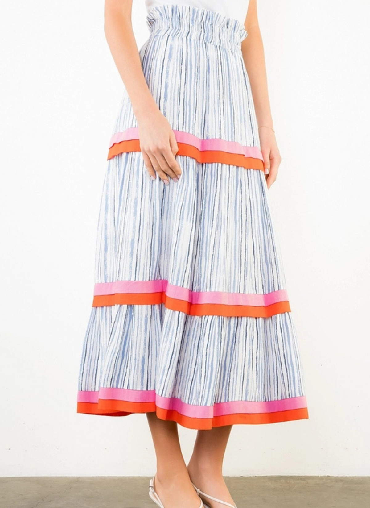 Harbour Stripe Tiered Skirt