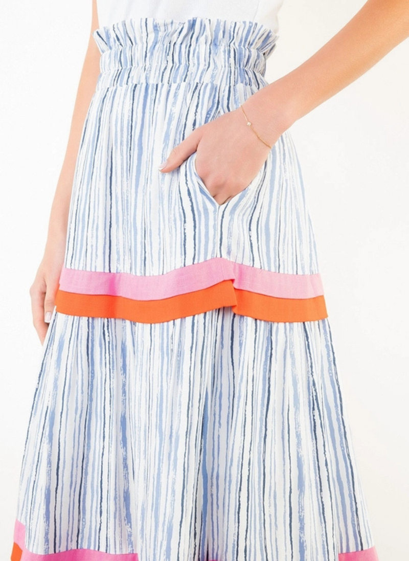 Harbour Stripe Tiered Skirt