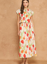 Tulip Linen Top and Skirt Set
