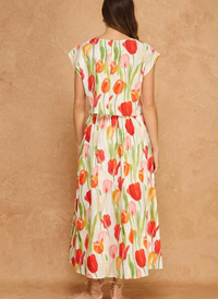 Tulip Linen Top and Skirt Set
