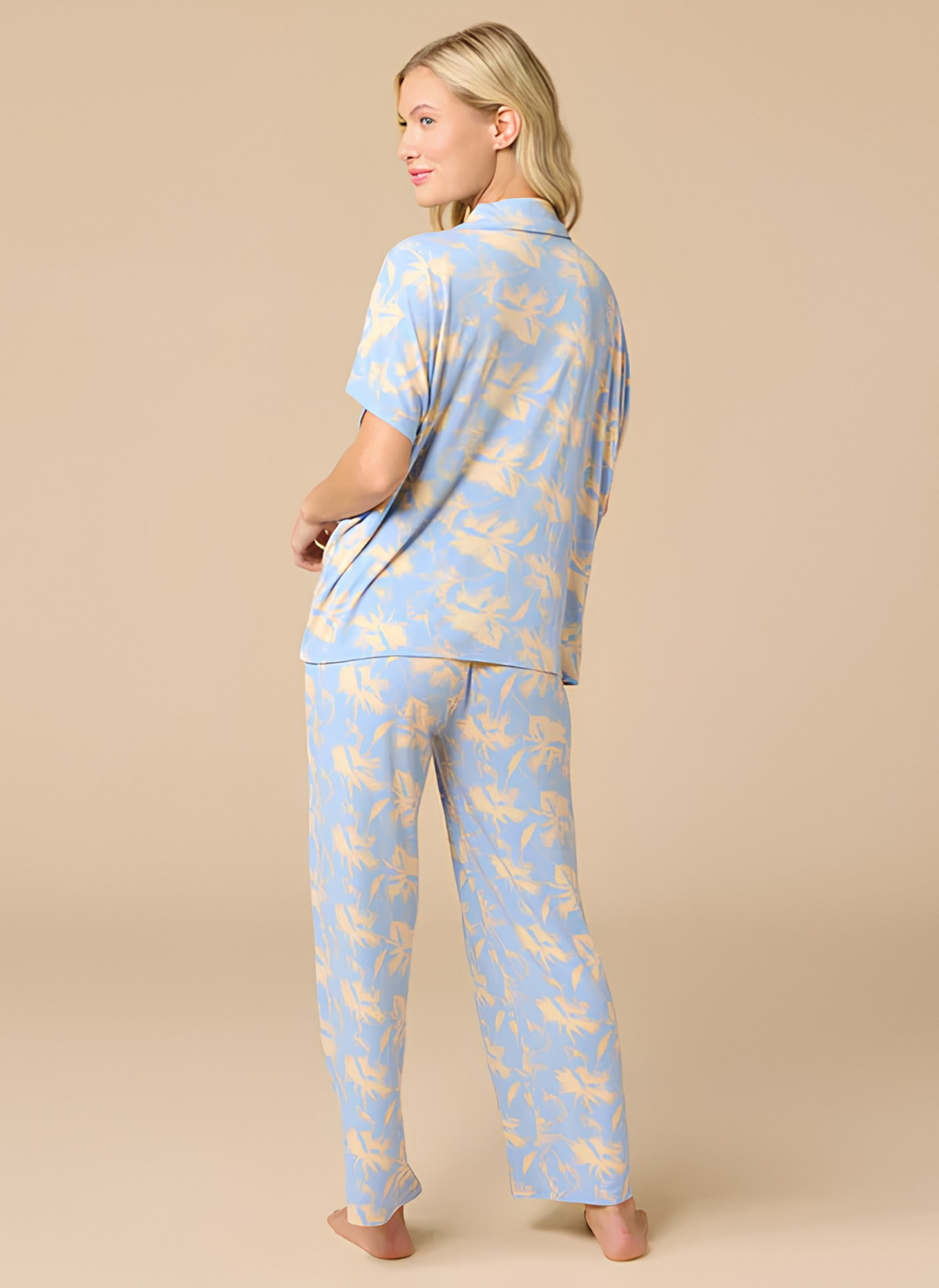 Caftan Top Cropped Pant Pajama Set