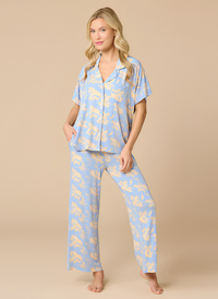 Caftan Top Cropped Pant Pajama Set
