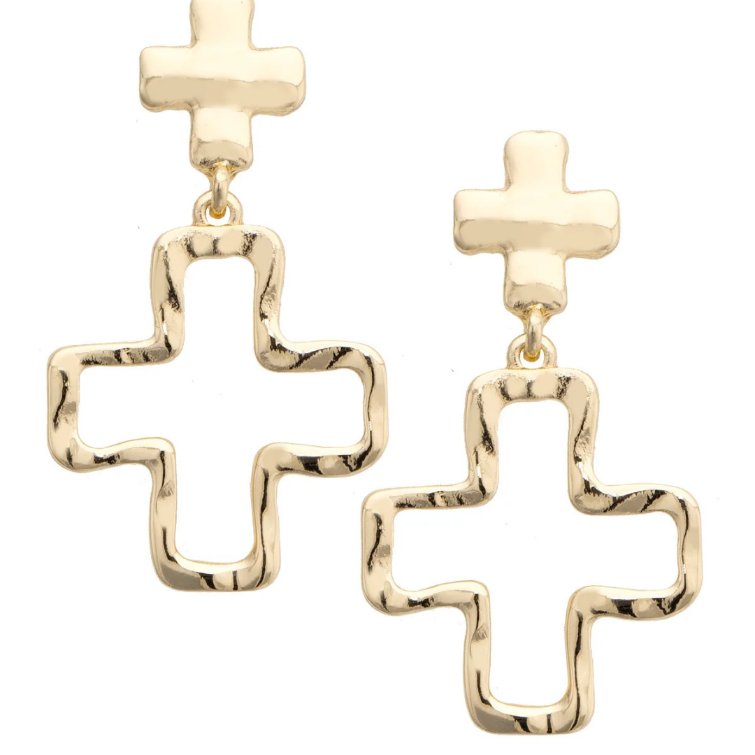 Macy Double Cross Earrings
