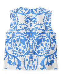 Linda Shell Top - Faraway Provence Blue