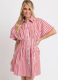 America Stripe Shirt Dress