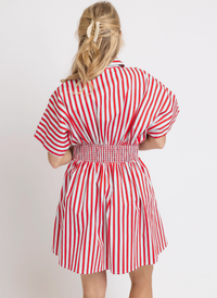 America Stripe Shirt Dress