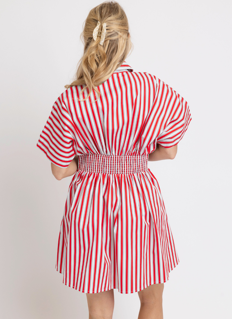America Stripe Shirt Dress