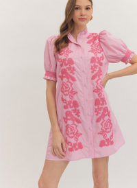 Digital Floral Stitch Dress
