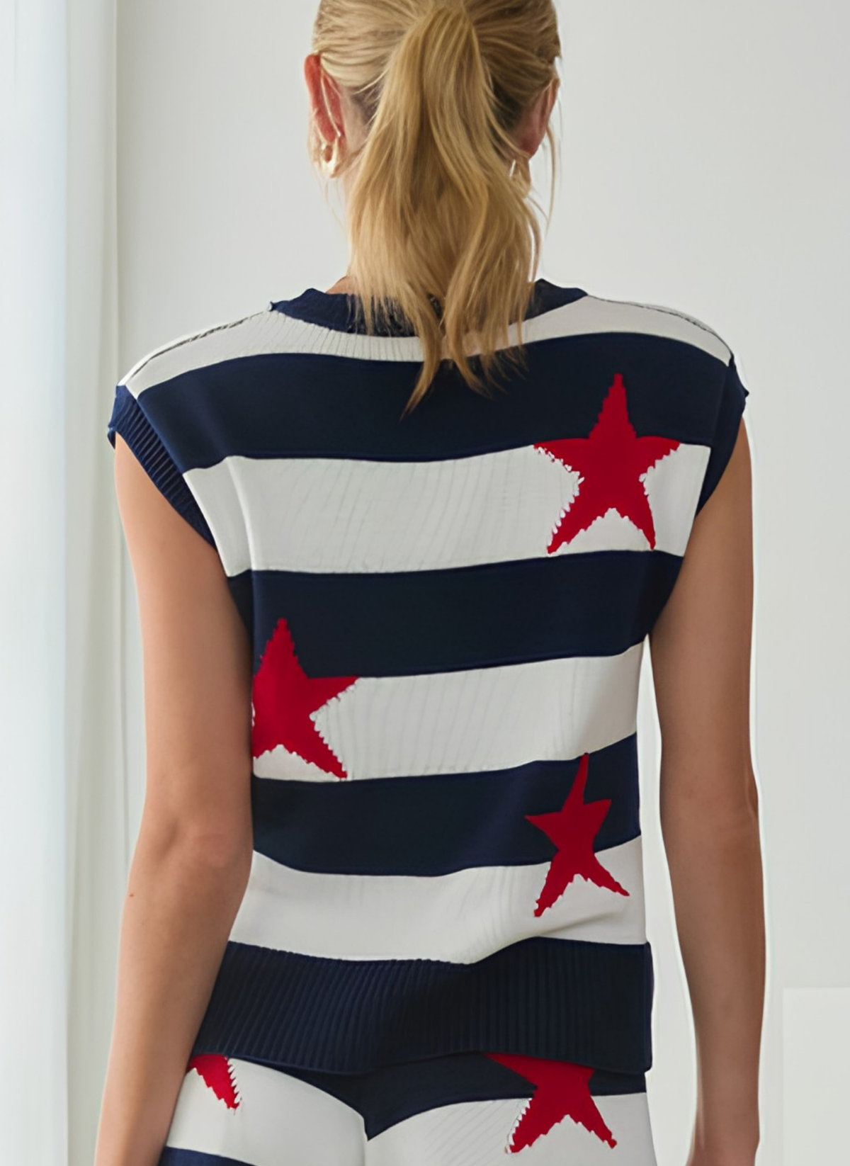 Sleeveless Stars and Stripes Sweater