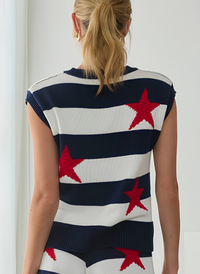 Sleeveless Stars and Stripes Sweater