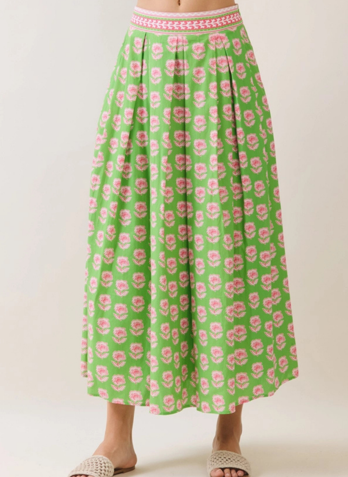 Poppy Pleated Floral Skirt