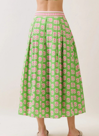 Poppy Pleated Floral Skirt