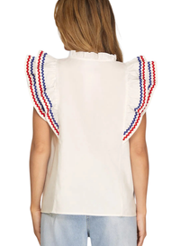 Americana Ric Rac Flutter Top