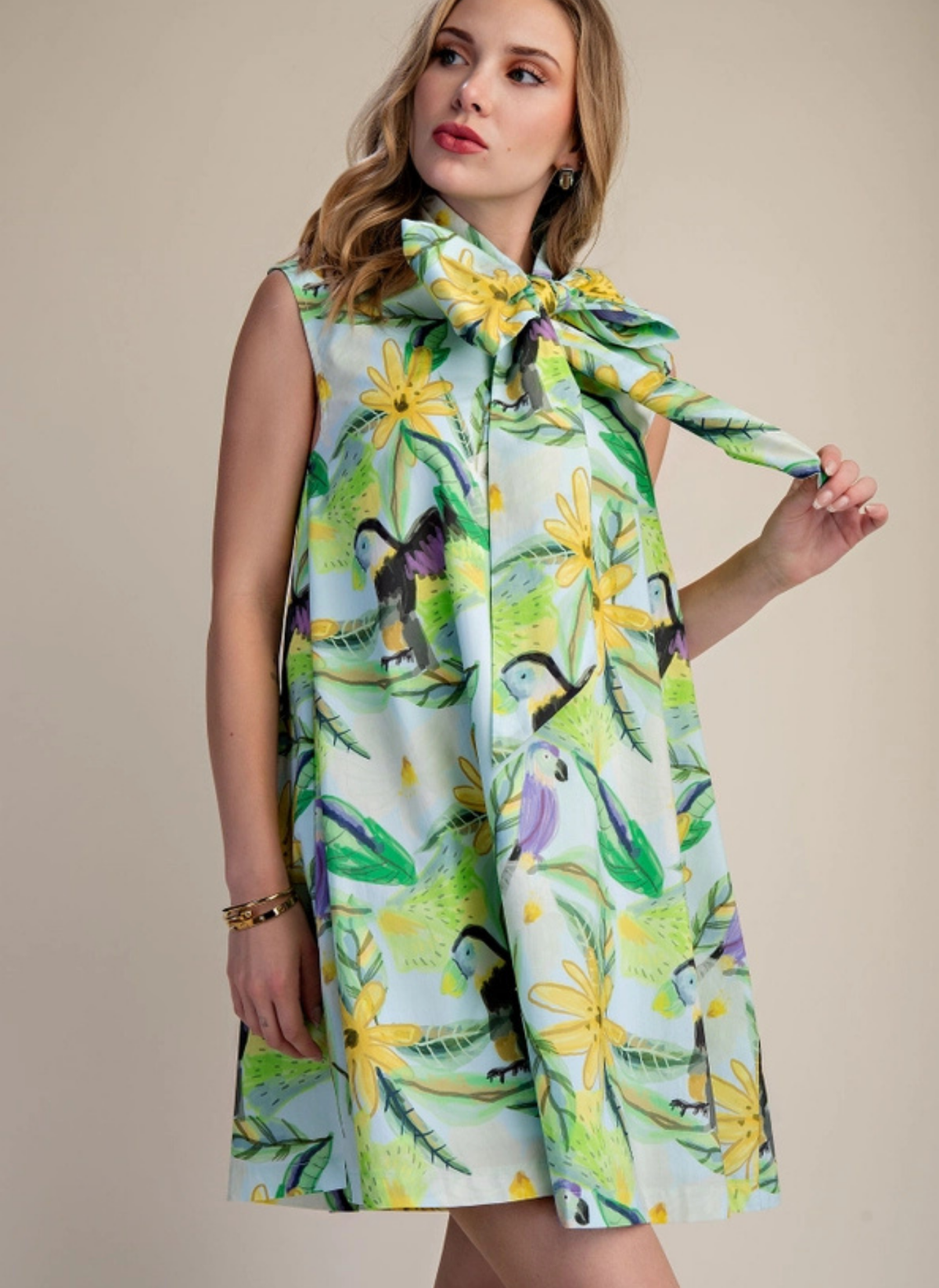 Playa Party Tie Neck Dress