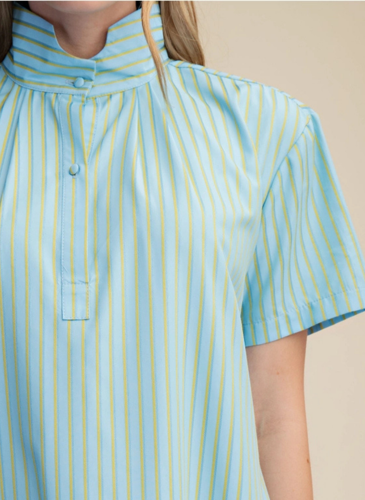 Roxanne Stand Collar Stripe Dress