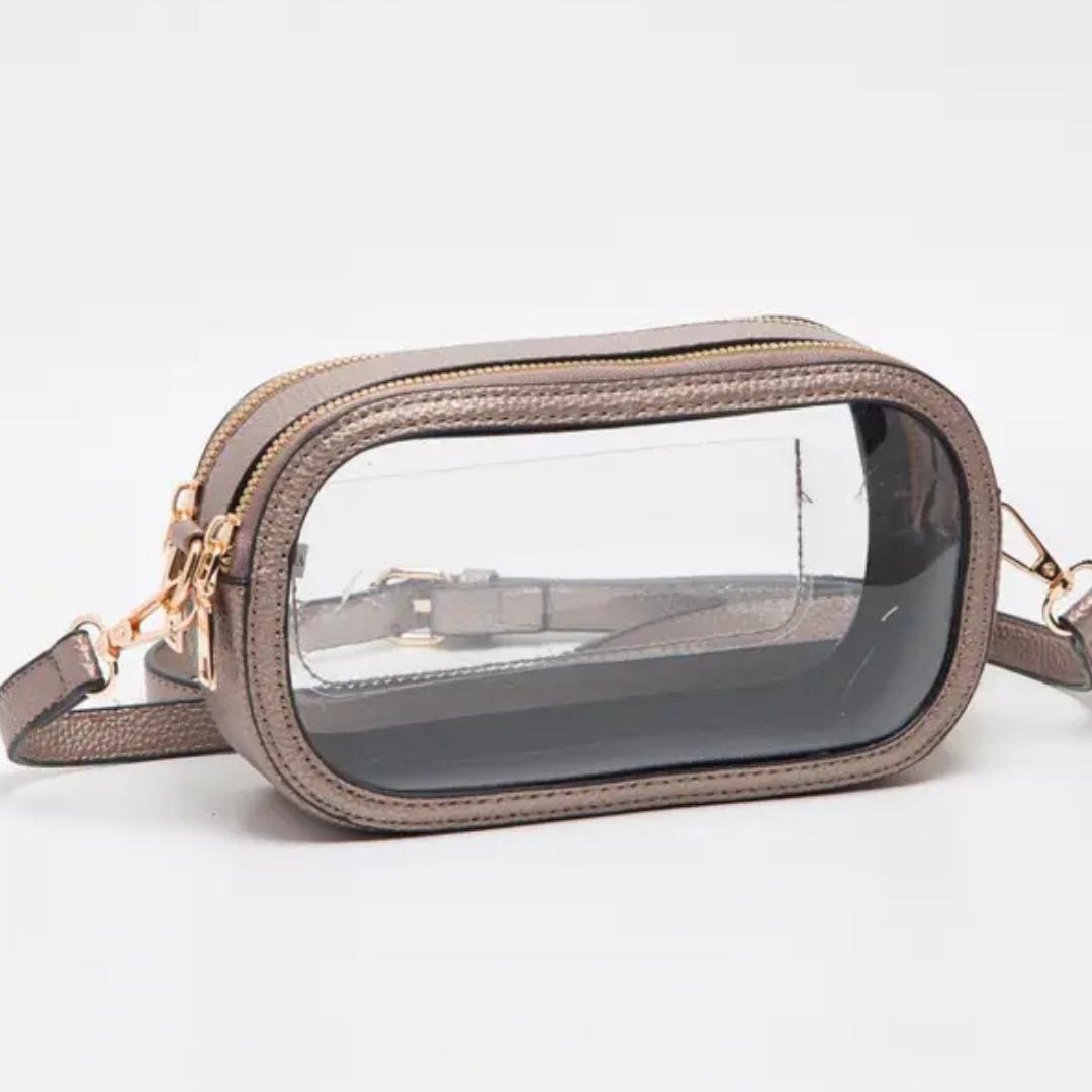 Double Zipper Oval Clear Bag