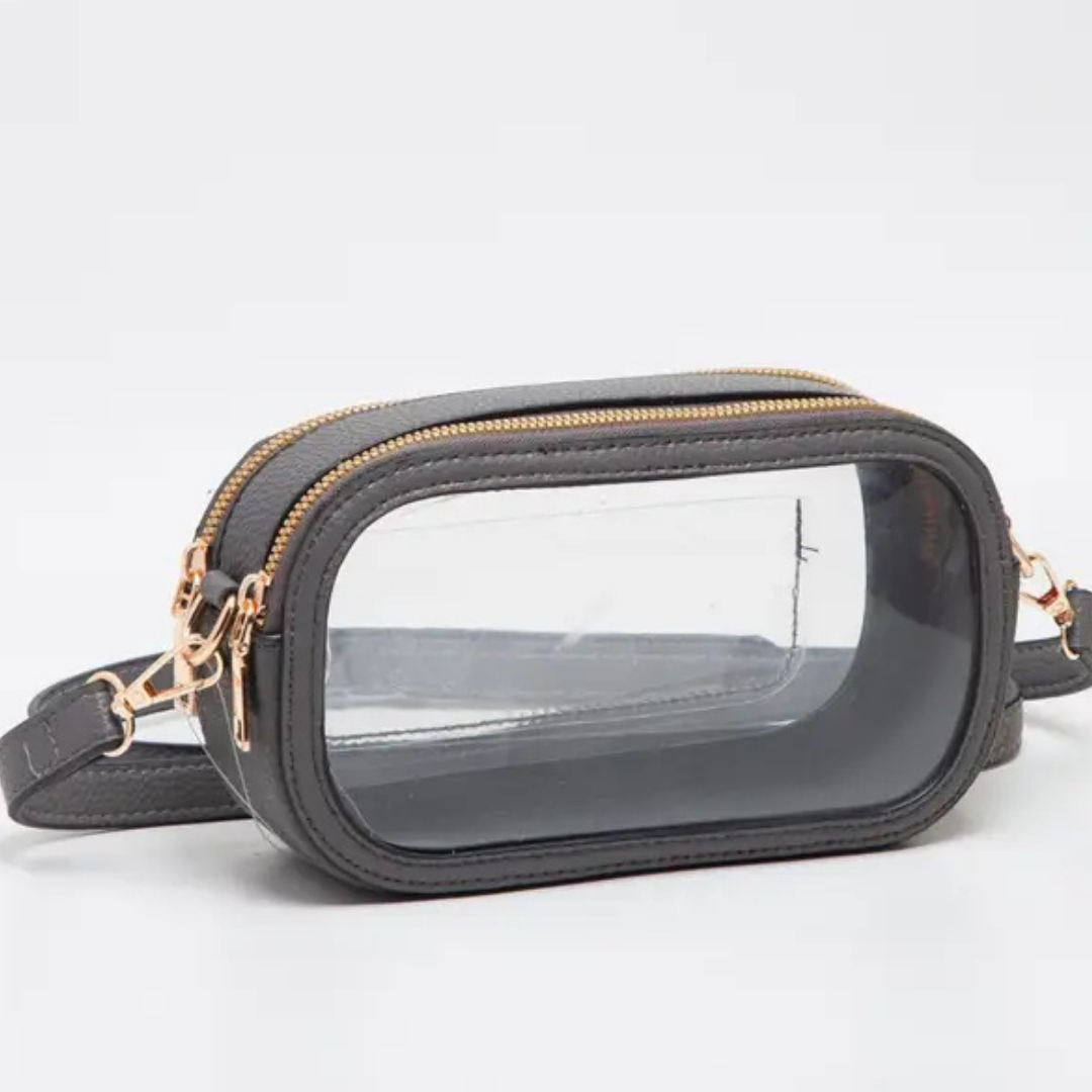 Double Zipper Oval Clear Bag
