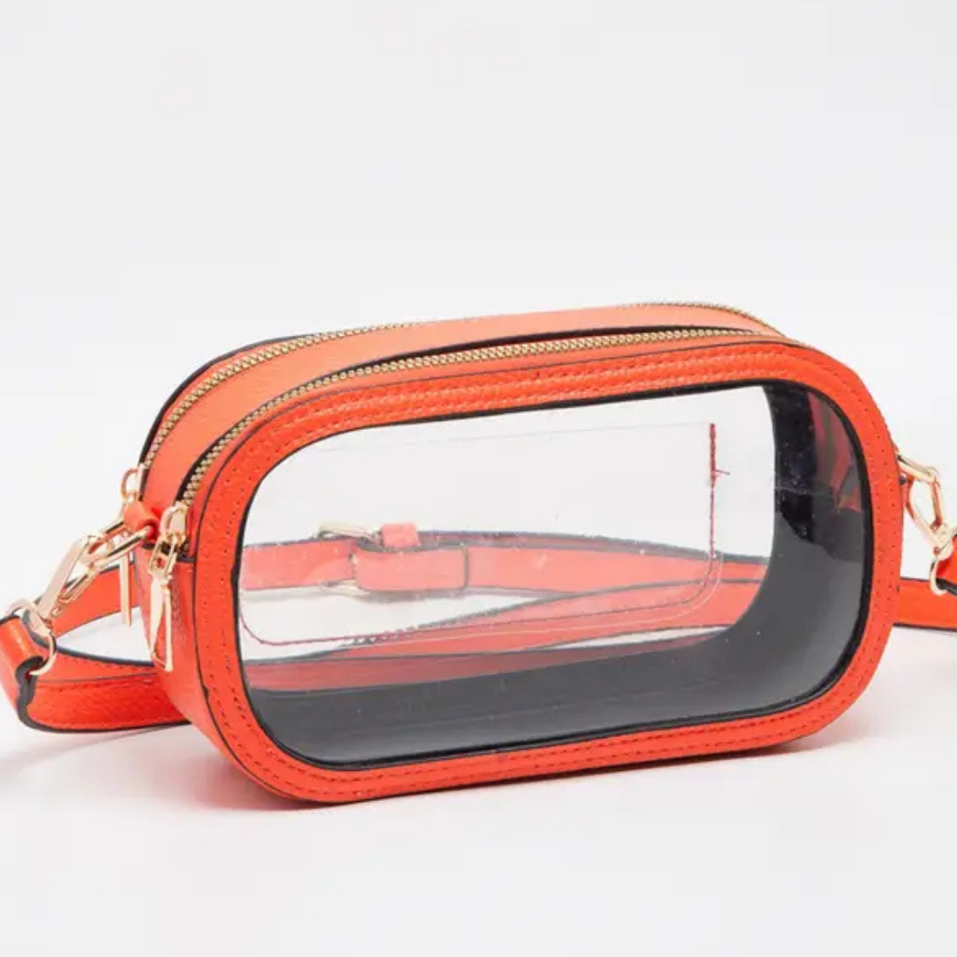 Double Zipper Oval Clear Bag