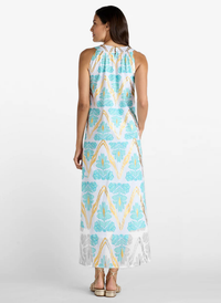 Audra Dress - Gilded Flora Light Aqua