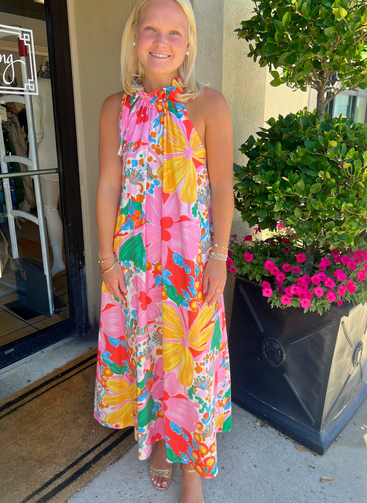 Julia Ruffle Neck Dress