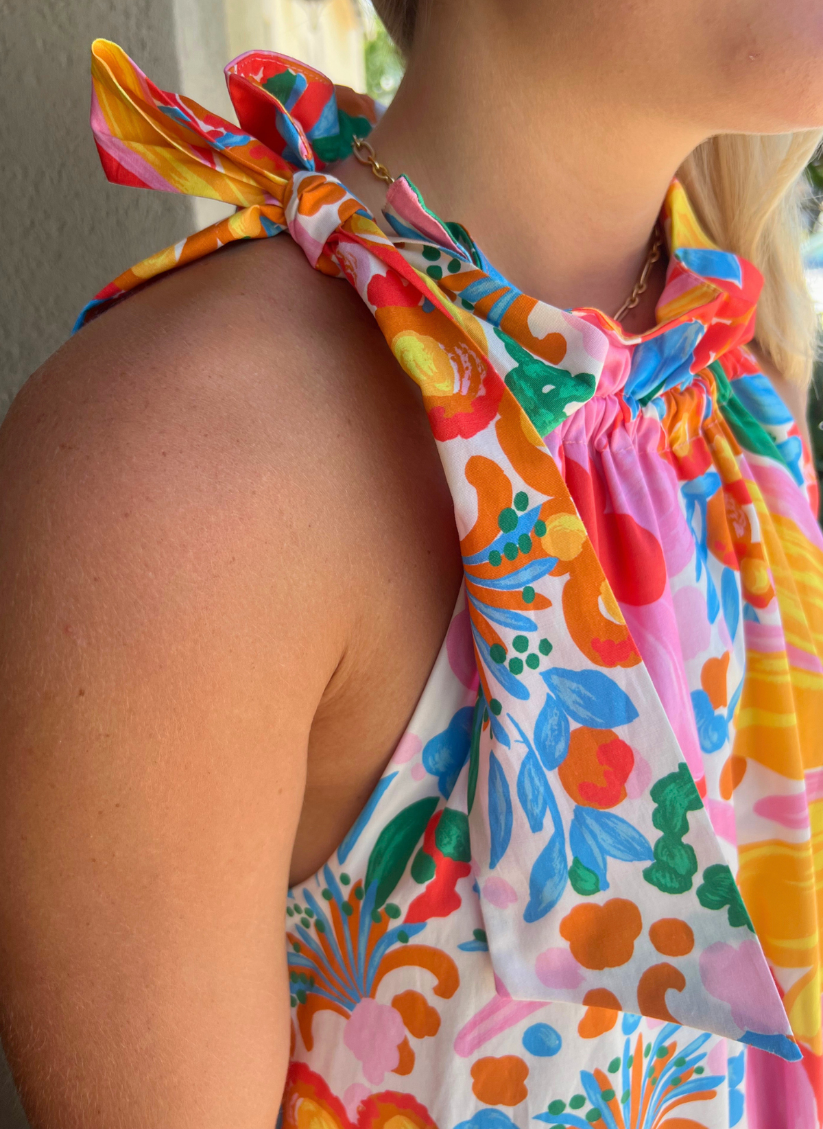 Julia Ruffle Neck Dress