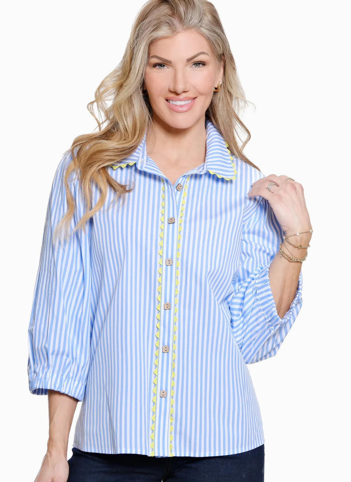 Decorative Trim Stripe Top