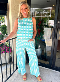Gingham Buckle Pant Set