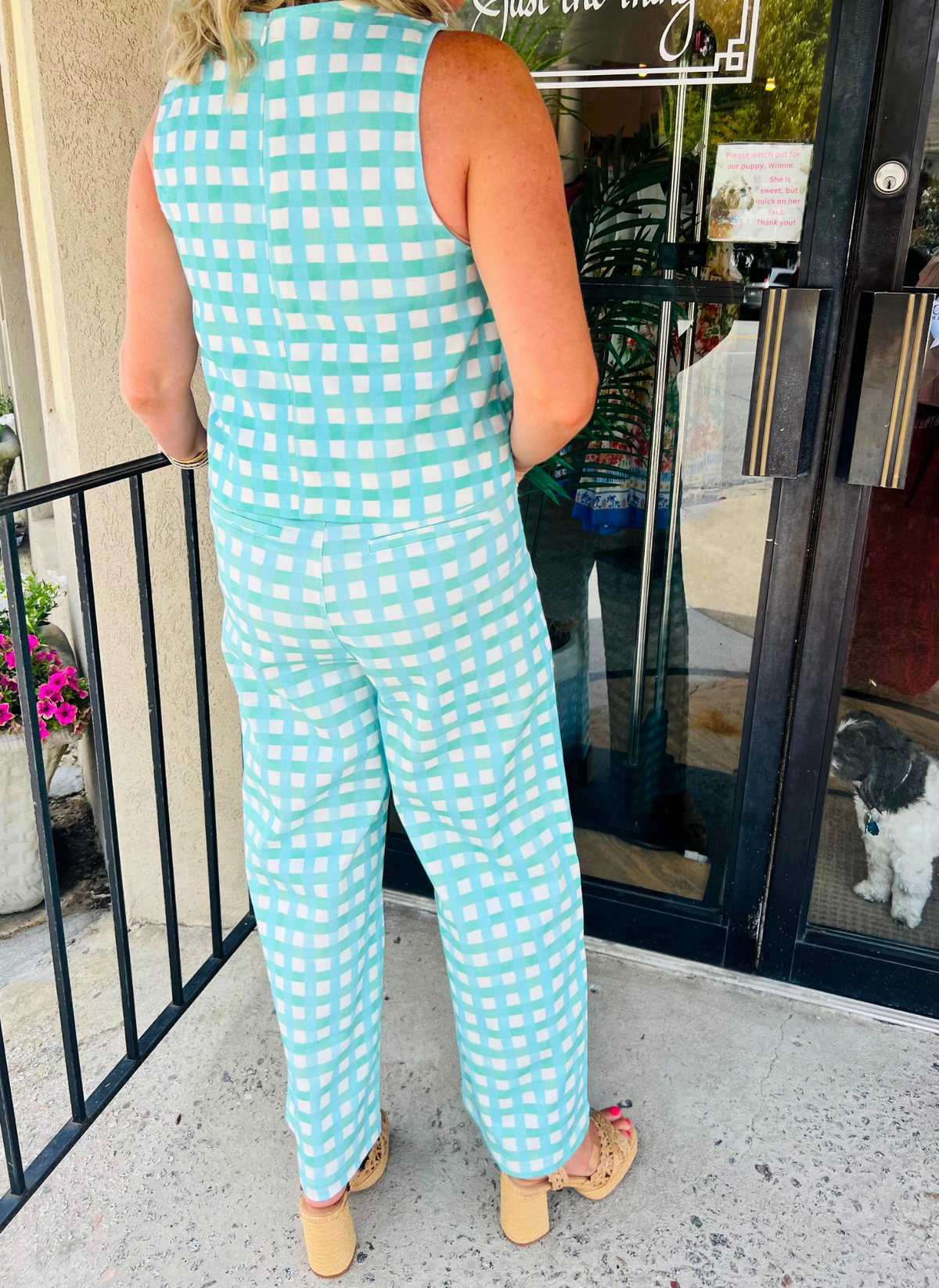 Gingham Buckle Pant Set