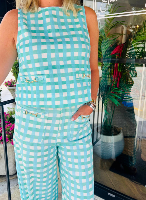 Gingham Buckle Pant Set