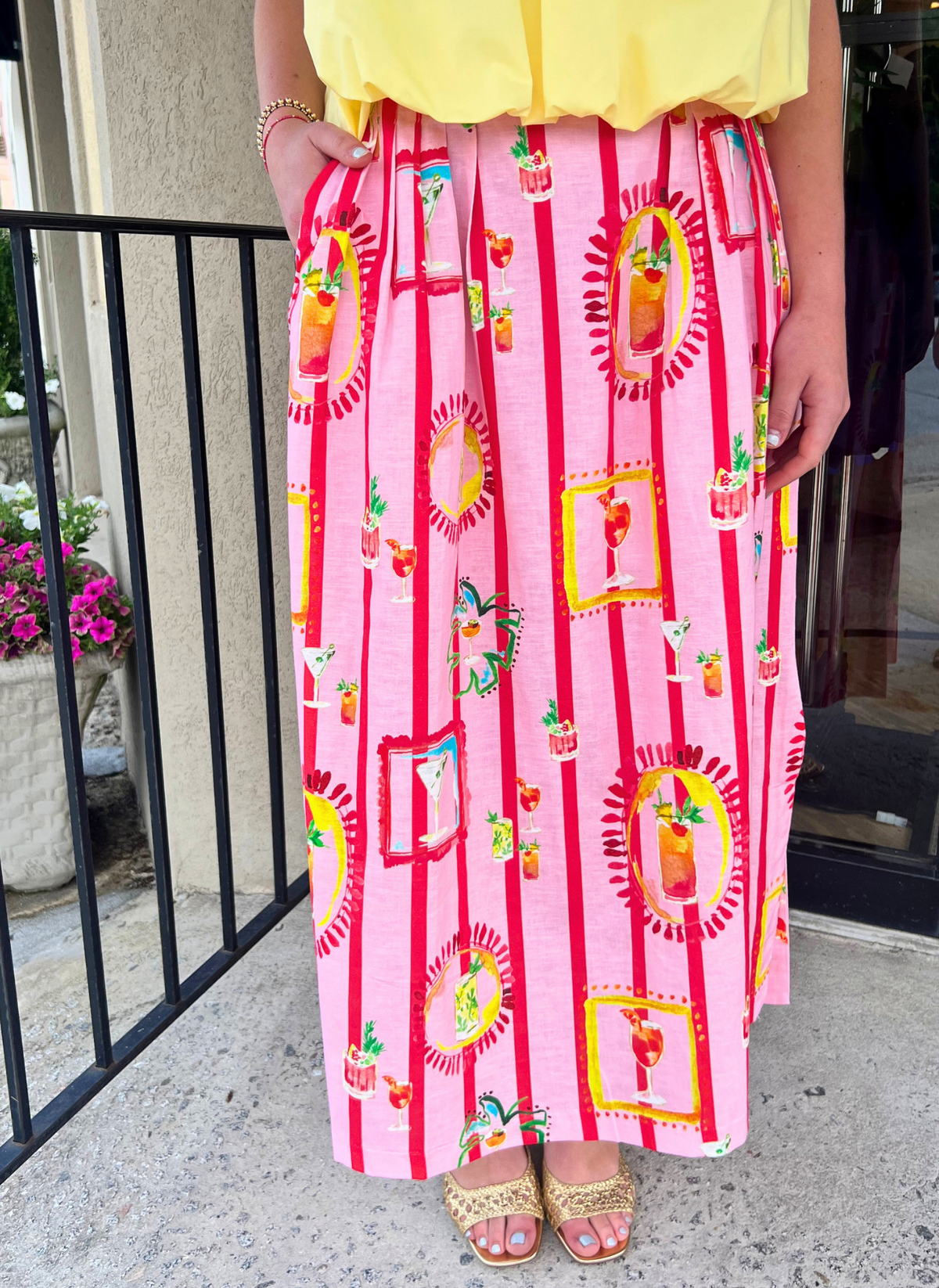 Cocktail Time Pleated Midi Skirt
