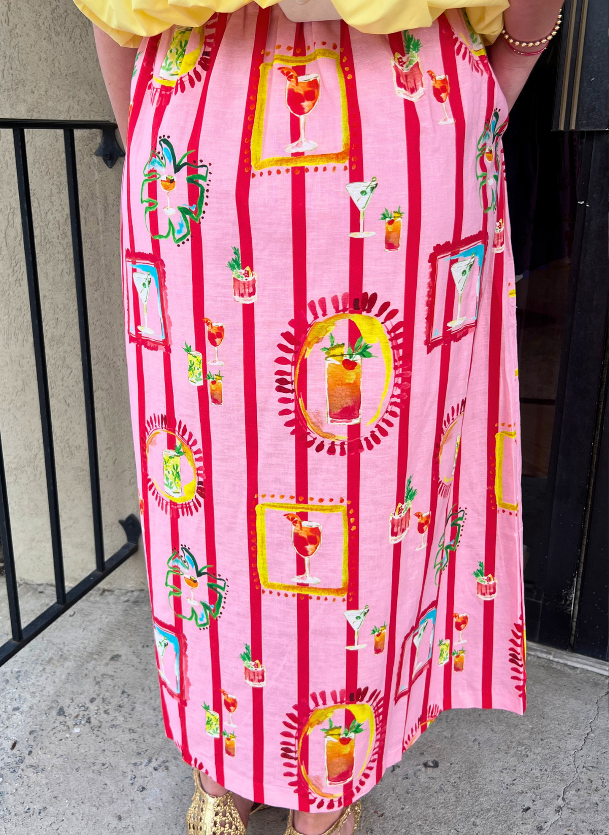 Cocktail Time Pleated Midi Skirt