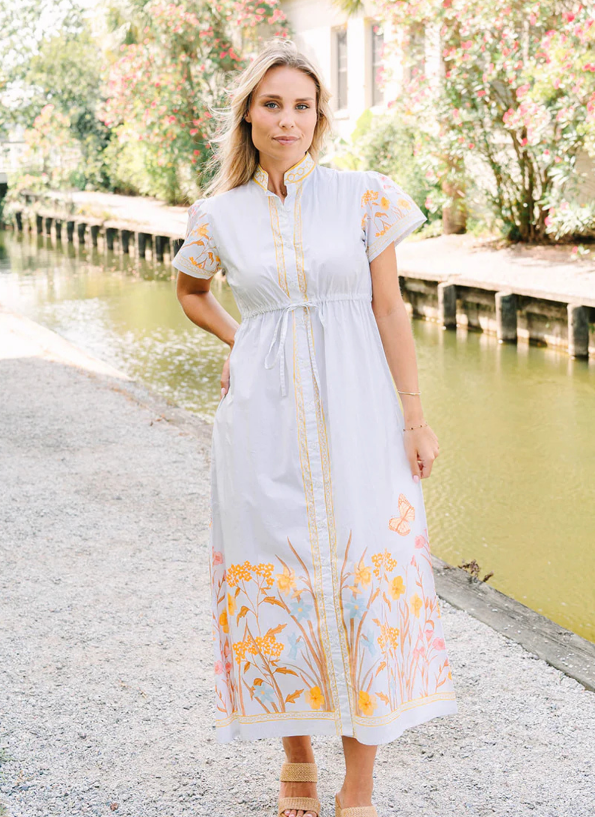 Hurley Dress - White Flora