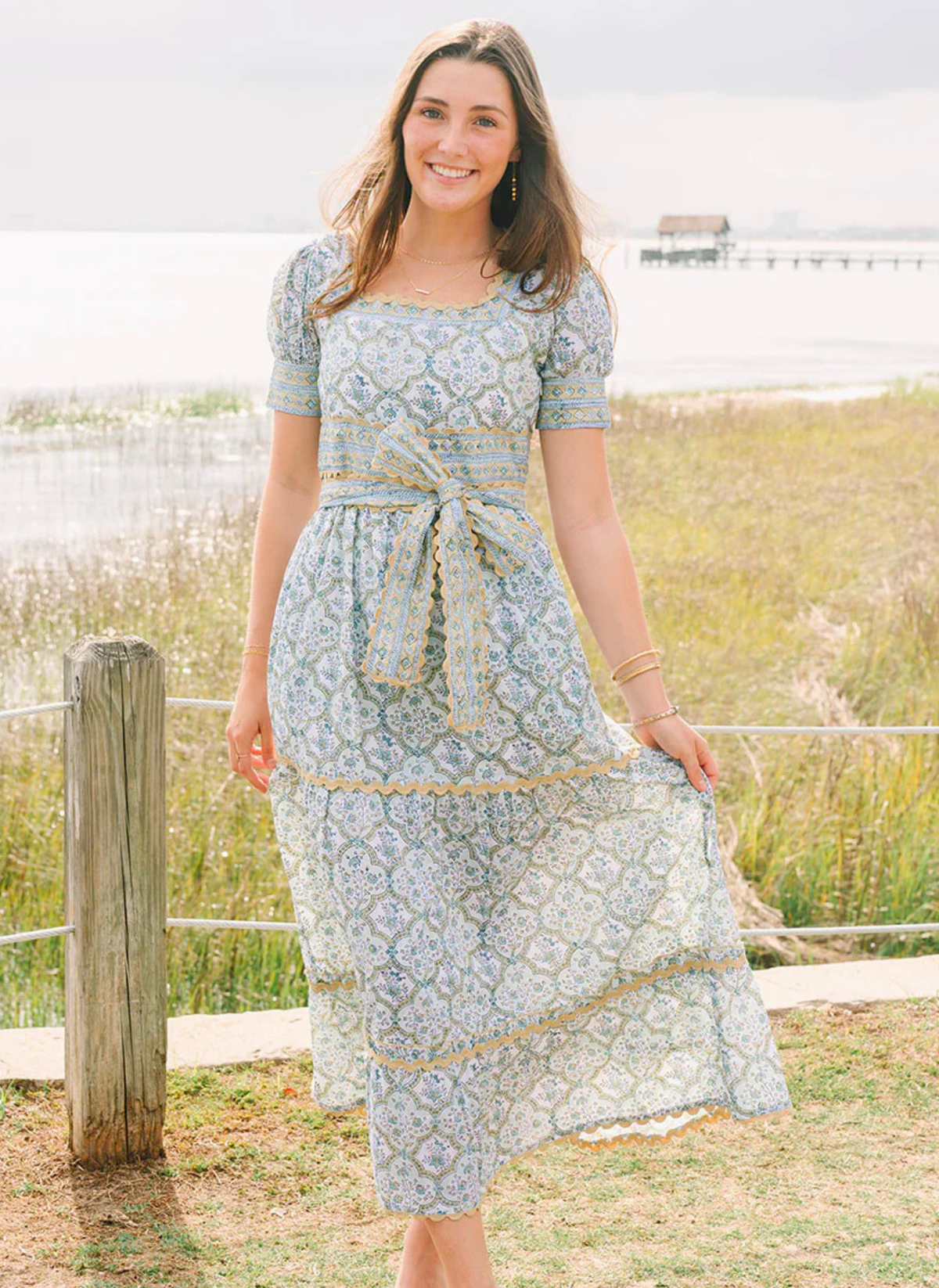 Kaia Dress - Sunlit Trellis