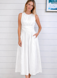 Elena Midi Dress - White
