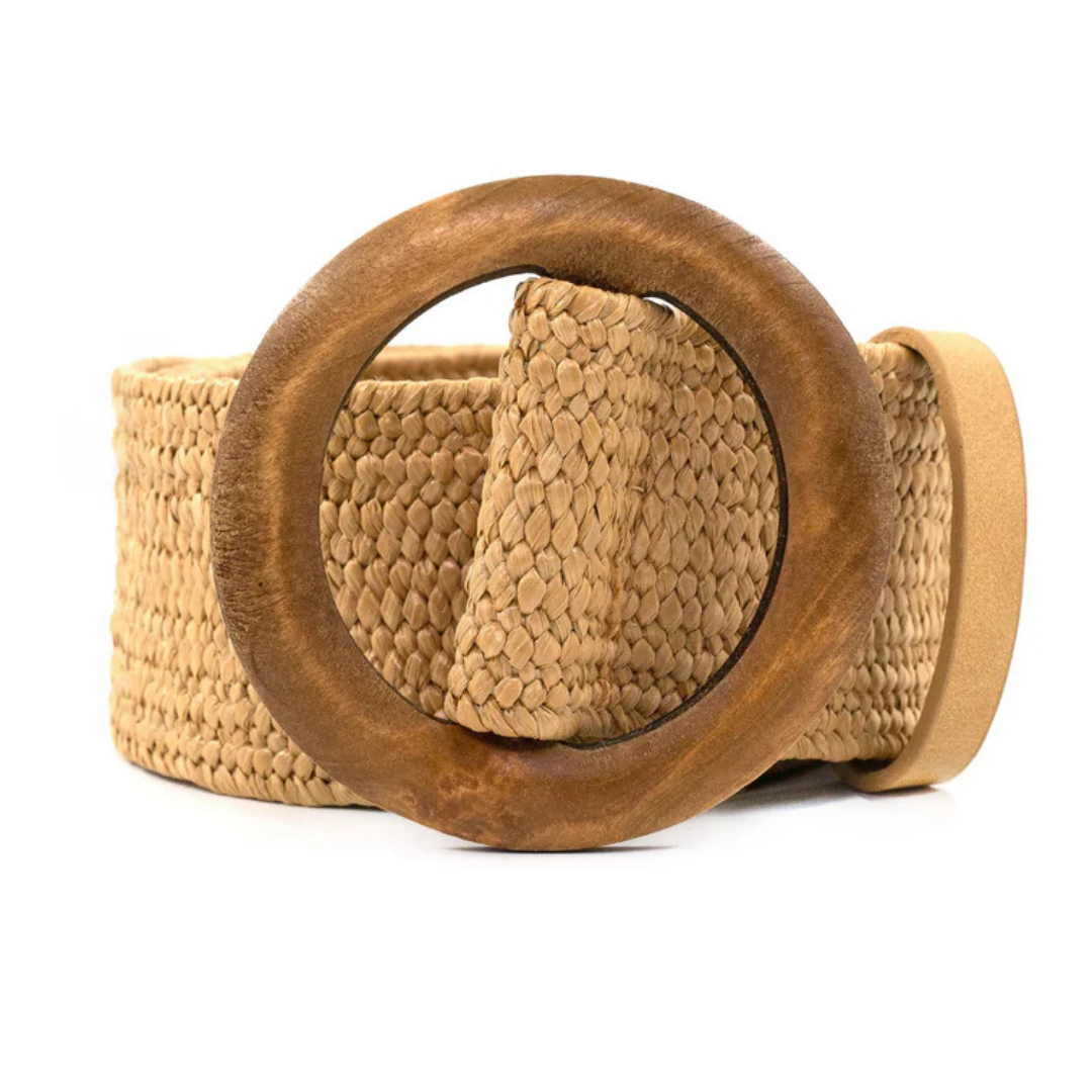 Wooden Buckle Elastic Belt