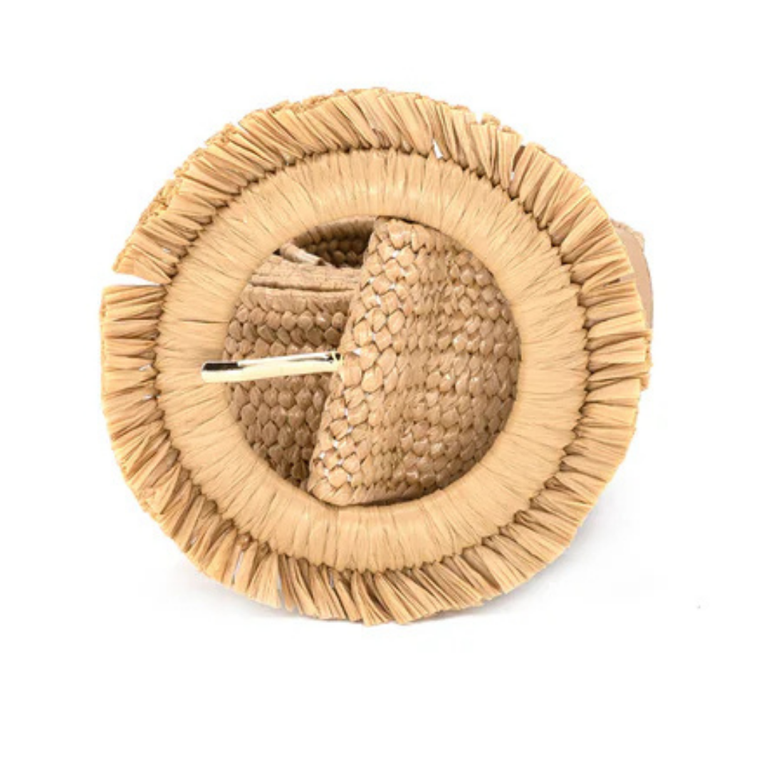 Rattan Fringe Detail Elastic Belt