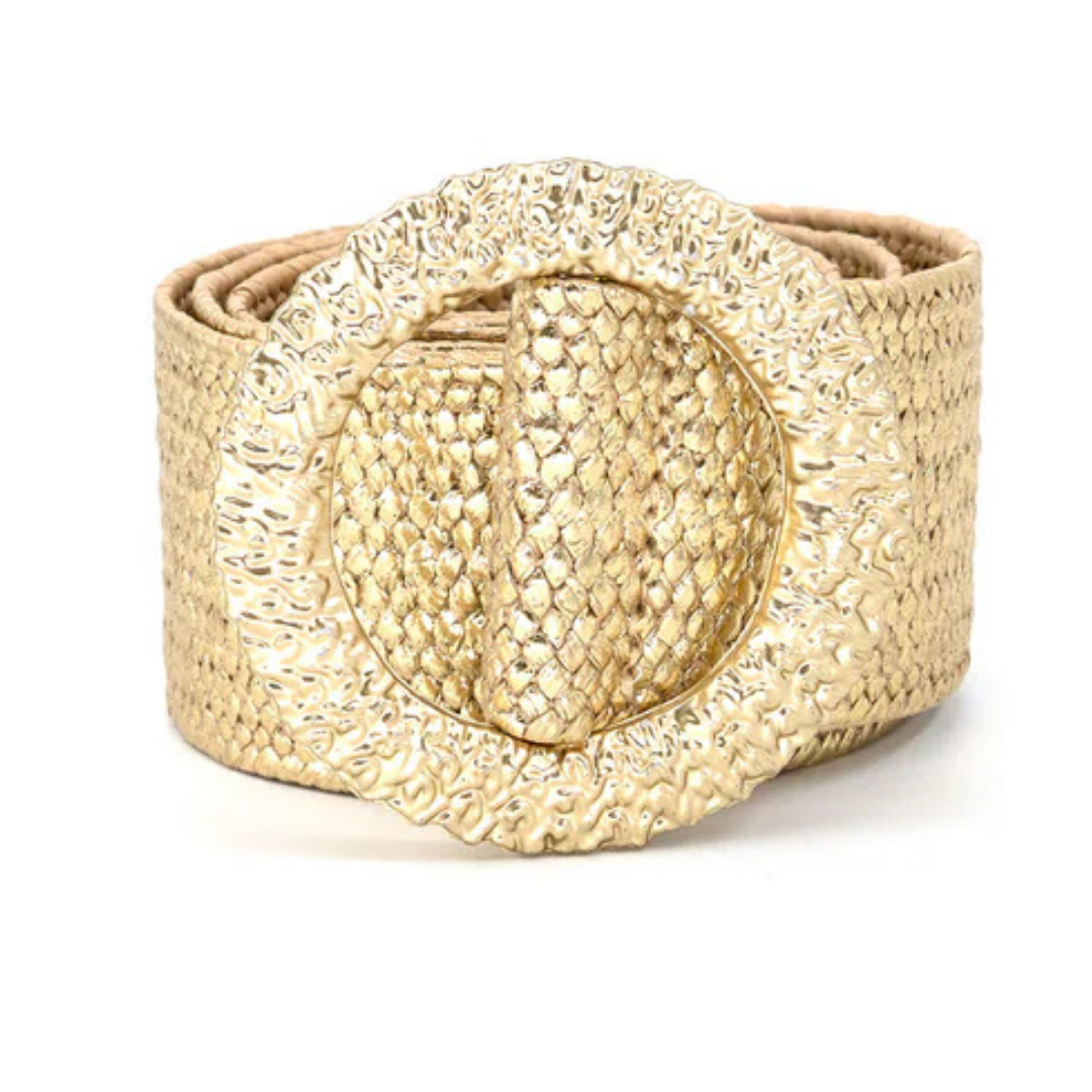 Gold Metallic Elastic Belt