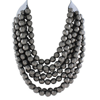 Metallic Multi Row Beaded Necklace