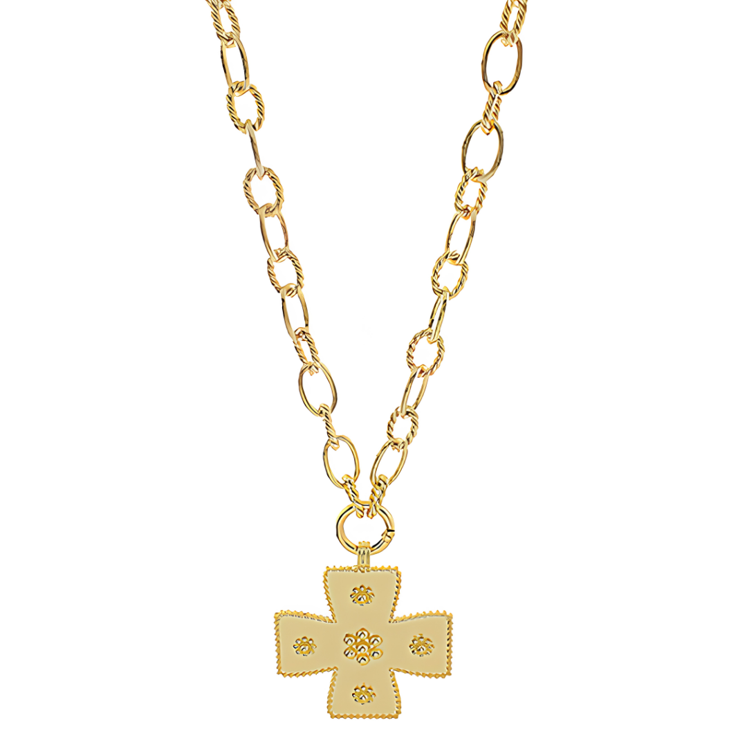 Large Decorated Cross Necklace