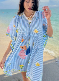 Tahiti Mini Cover Up - Martini Blue