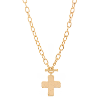 Toggle Detail Square Cross Necklace