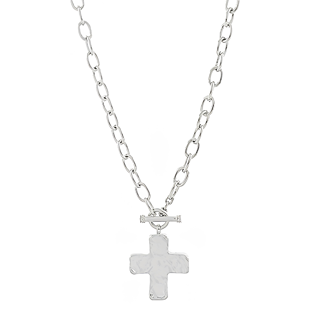 Toggle Detail Square Cross Necklace
