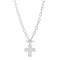Toggle Detail Square Cross Necklace