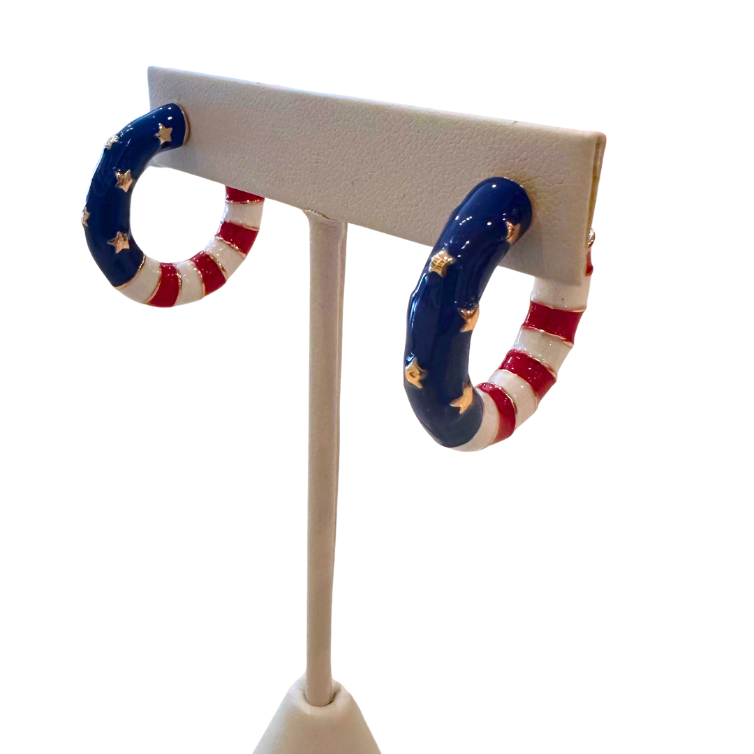 Flag Hoop Earrings