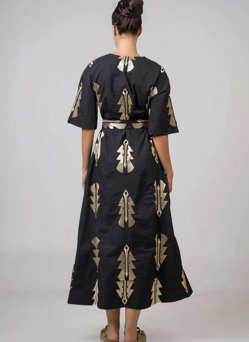 Arrowhead Embroidered Midi Dress